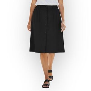 Lana Lee Vintage Classic Black Button-Front Bermuda/Skirt